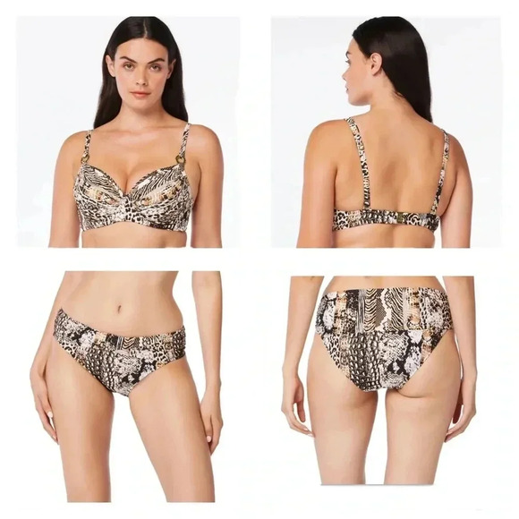 Bleu Rod Beattie Walk On The Wild Side Underwire Top Size 40D Bottom Size 14 - Picture 1 of 12